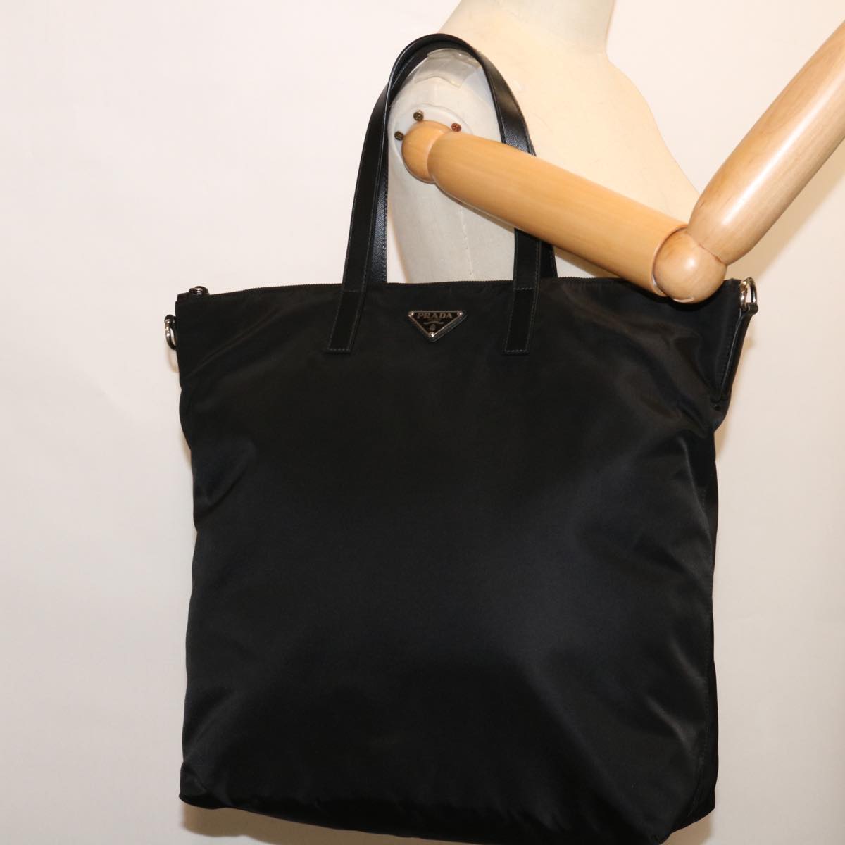 PRADA Shoulder Bag Nylon 2way Black Auth ki4294A