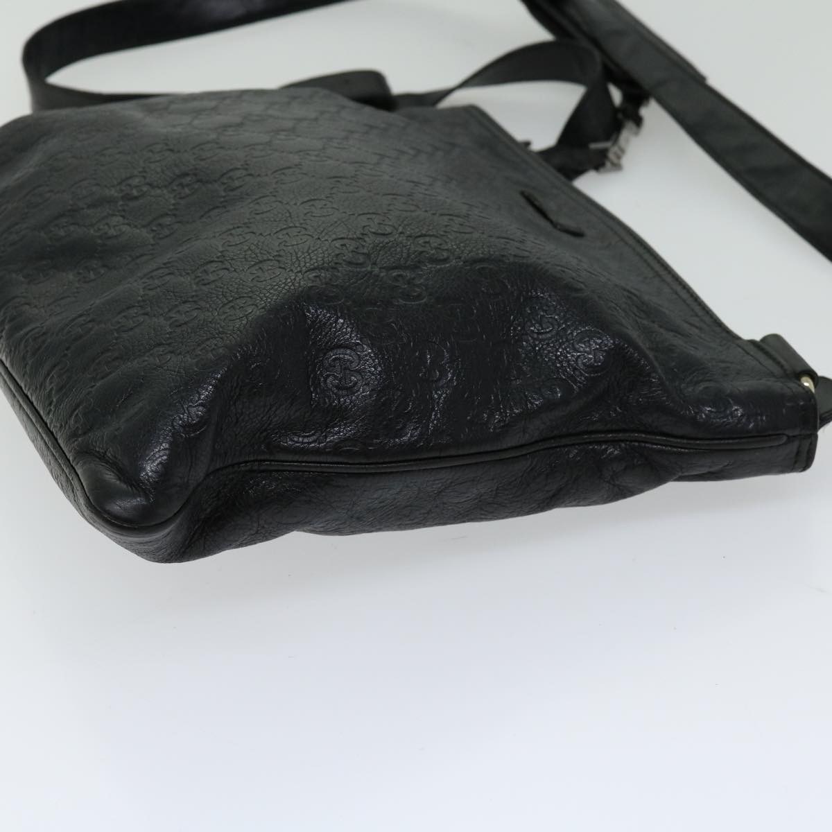 GUCCI GG Canvas Guccissima Shoulder Bag Black 201446 Auth ki4296 - 0