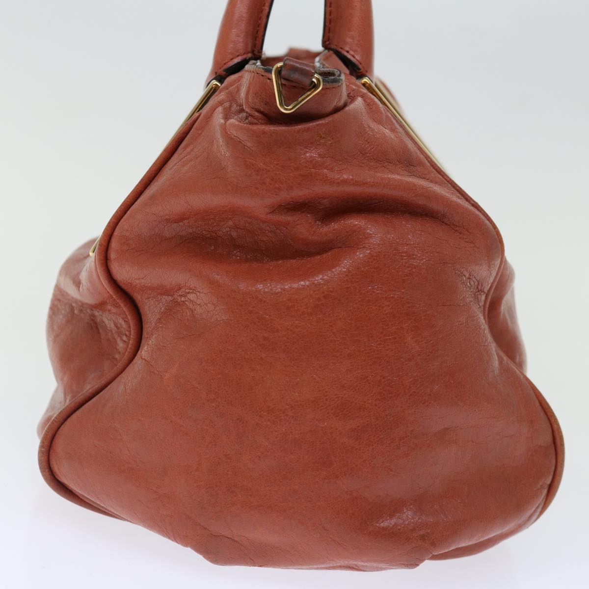 Chloe Etel Hand Bag Leather 2way Orange Auth ki4298
