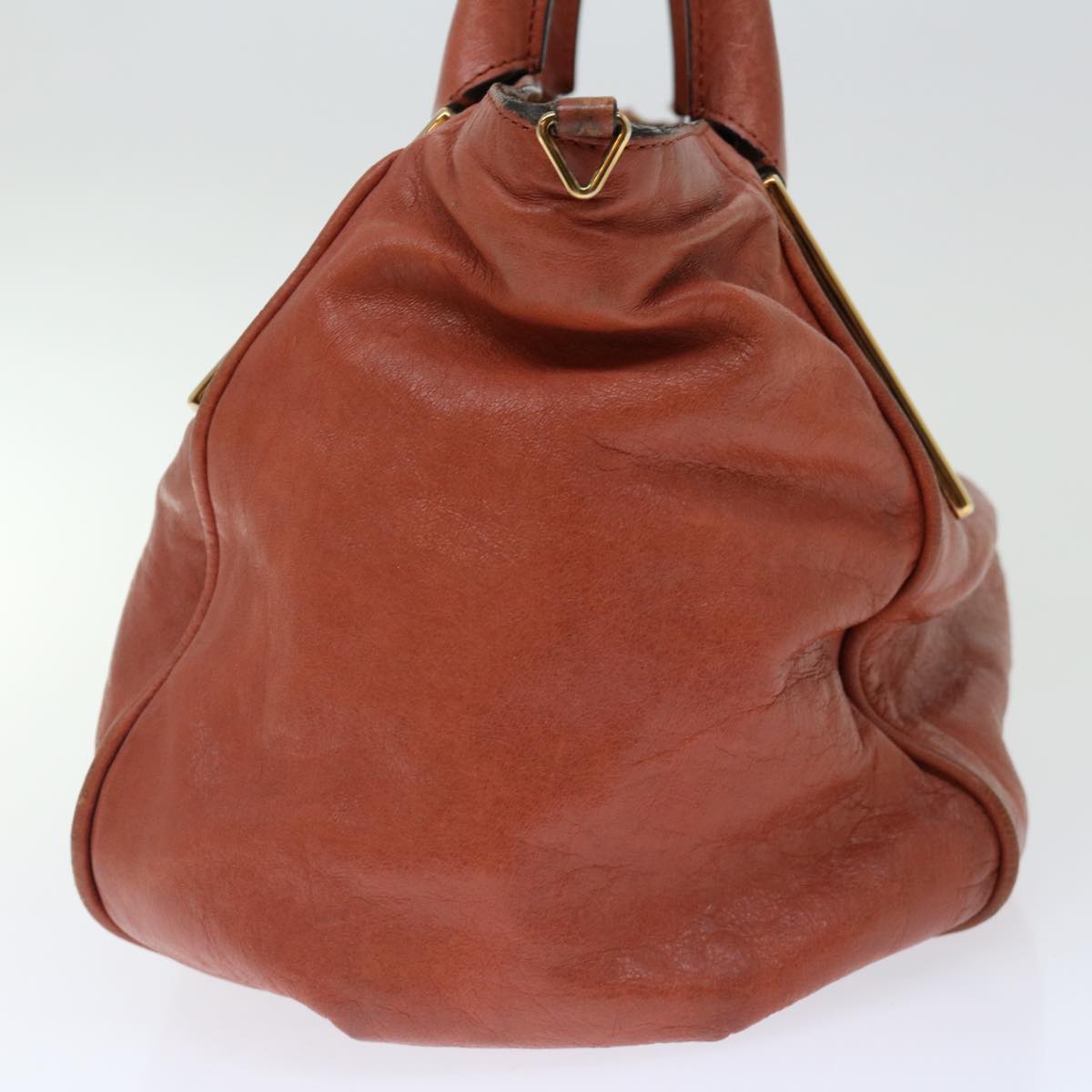 Chloe Etel Hand Bag Leather 2way Orange Auth ki4298