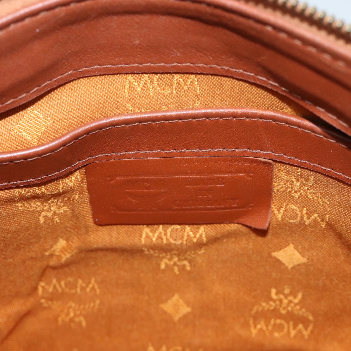 MCM Vicetos Logogram Hand Bag PVC Leather 2way Brown Auth ki4311