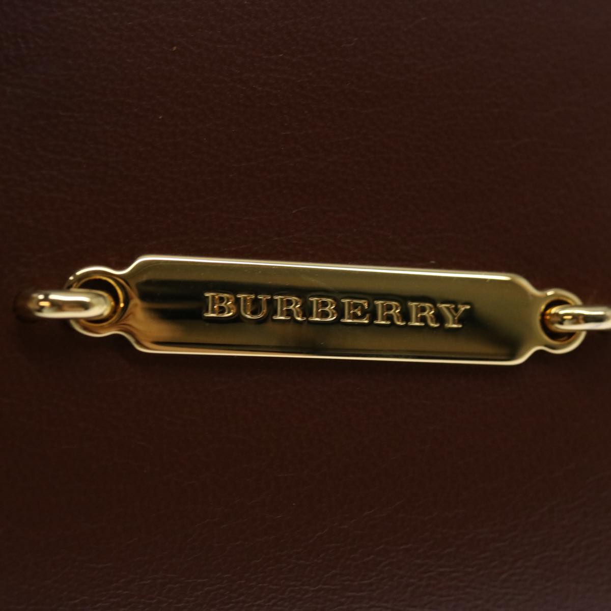 BURBERRY Hand Bag Leather 2way Brown Auth ki4317A