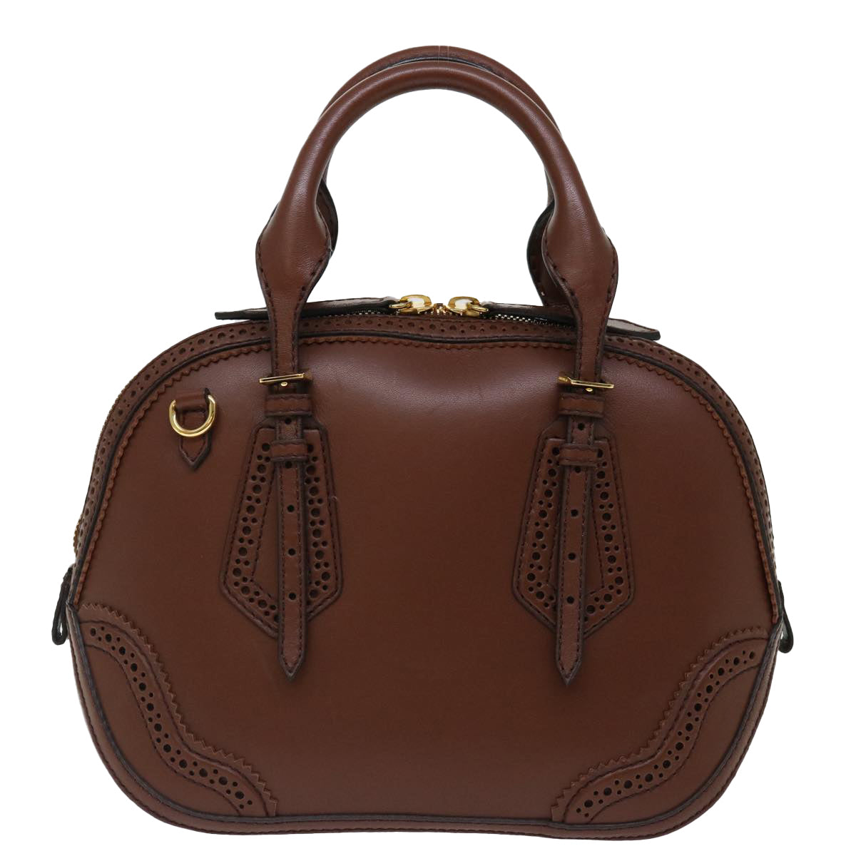 BURBERRY Hand Bag Leather 2way Brown Auth ki4317A - 0