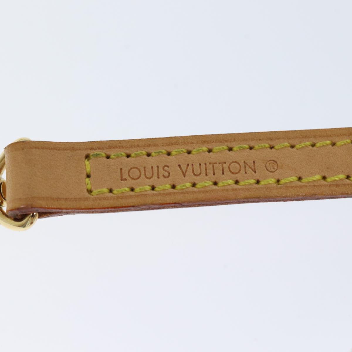LOUIS VUITTON Shoulder Strap Leather 44.5"" Beige LV Auth ki4320