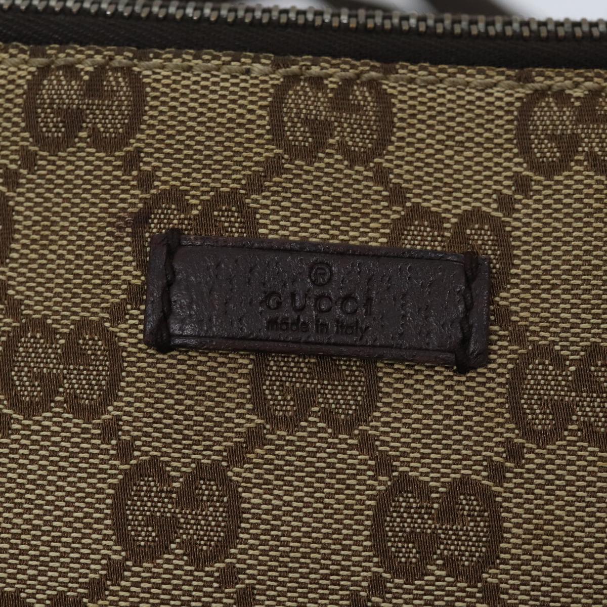 GUCCI GG Canvas Shoulder Bag Beige 114273 Auth ki4321