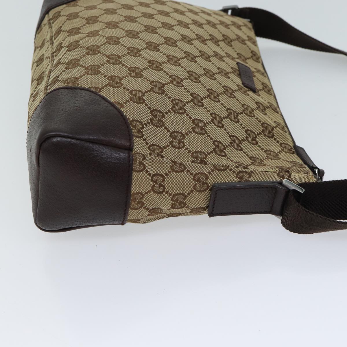 GUCCI GG Canvas Shoulder Bag Beige 114273 Auth ki4321