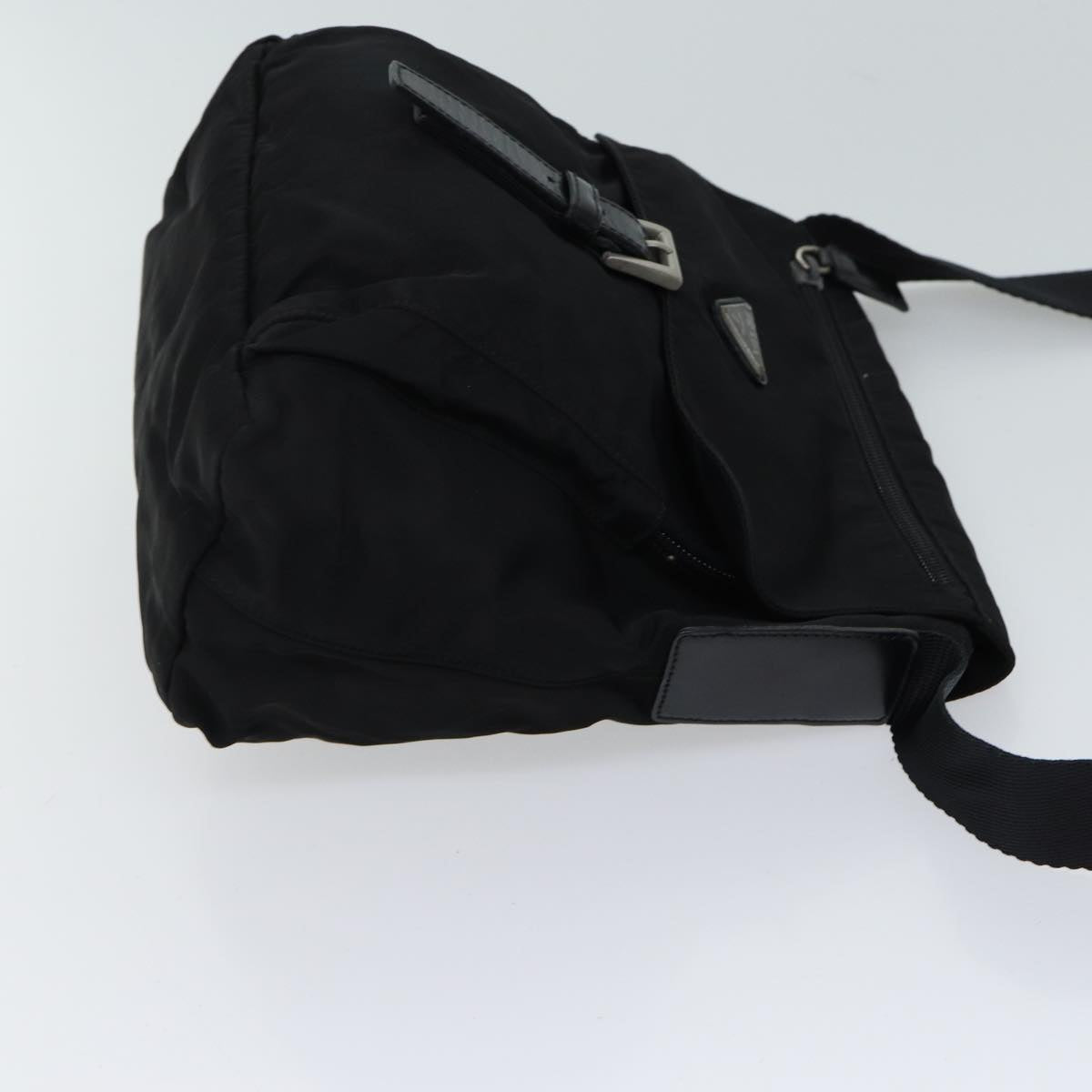 PRADA Shoulder Bag Nylon Black Auth ki4337