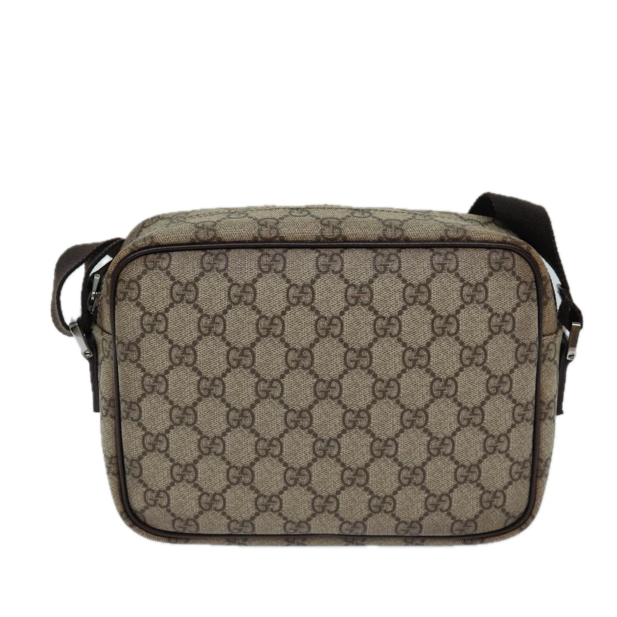 GUCCI GG Supreme Shoulder Bag PVC Beige 114291 Auth ki4360