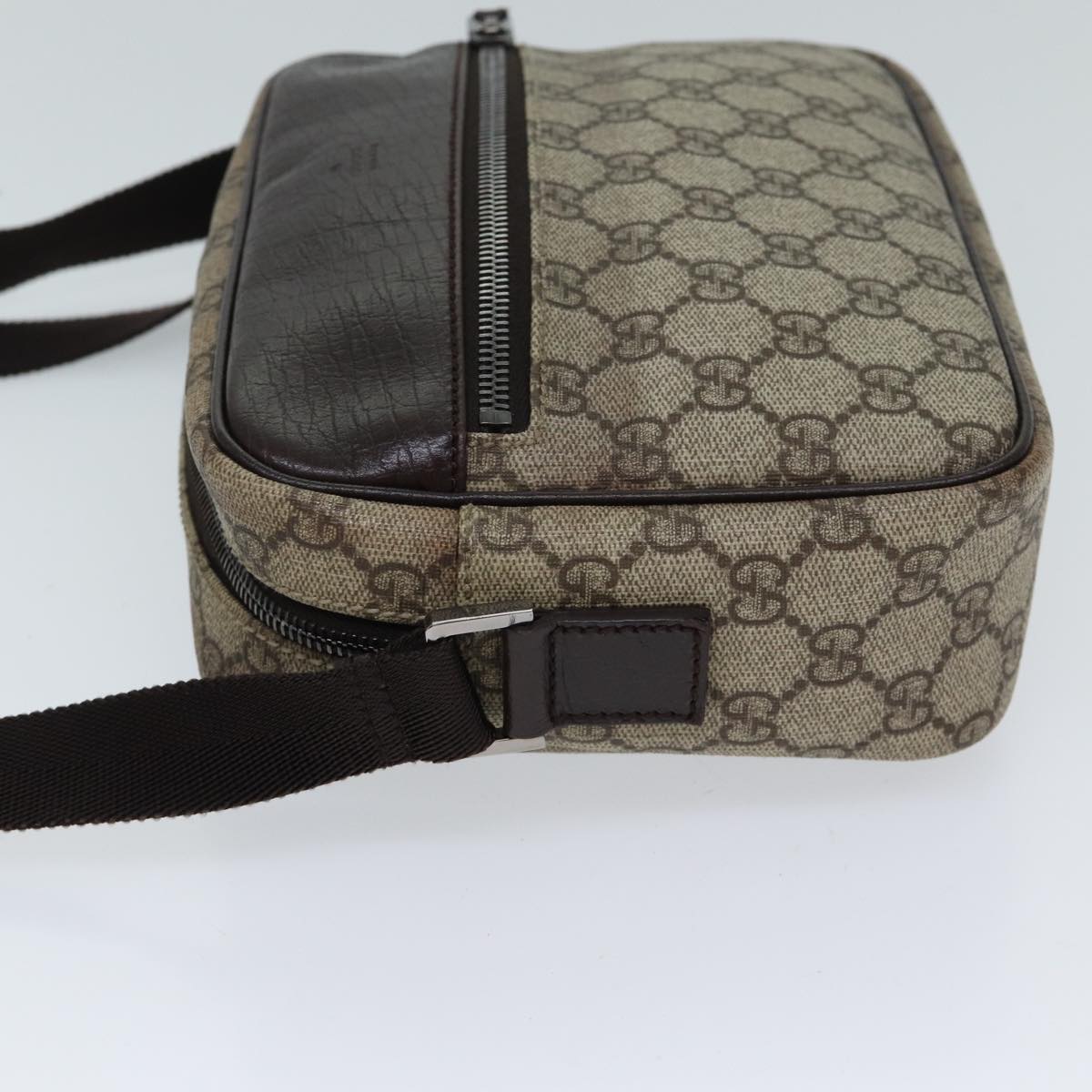 GUCCI GG Supreme Shoulder Bag PVC Beige 114291 Auth ki4360