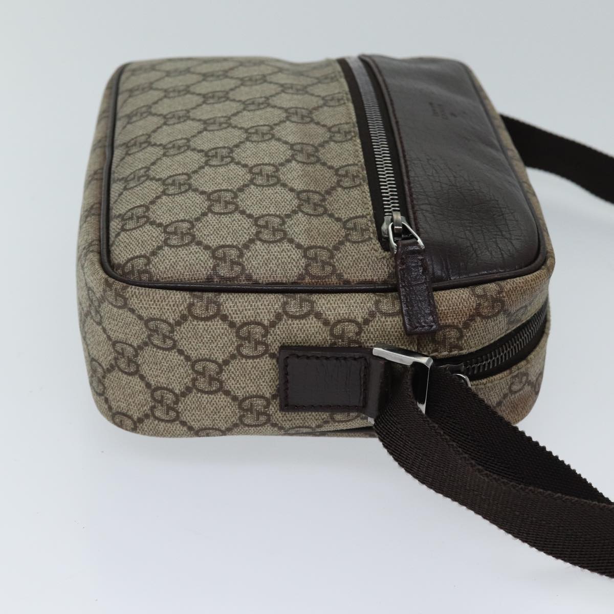 GUCCI GG Supreme Shoulder Bag PVC Beige 114291 Auth ki4360