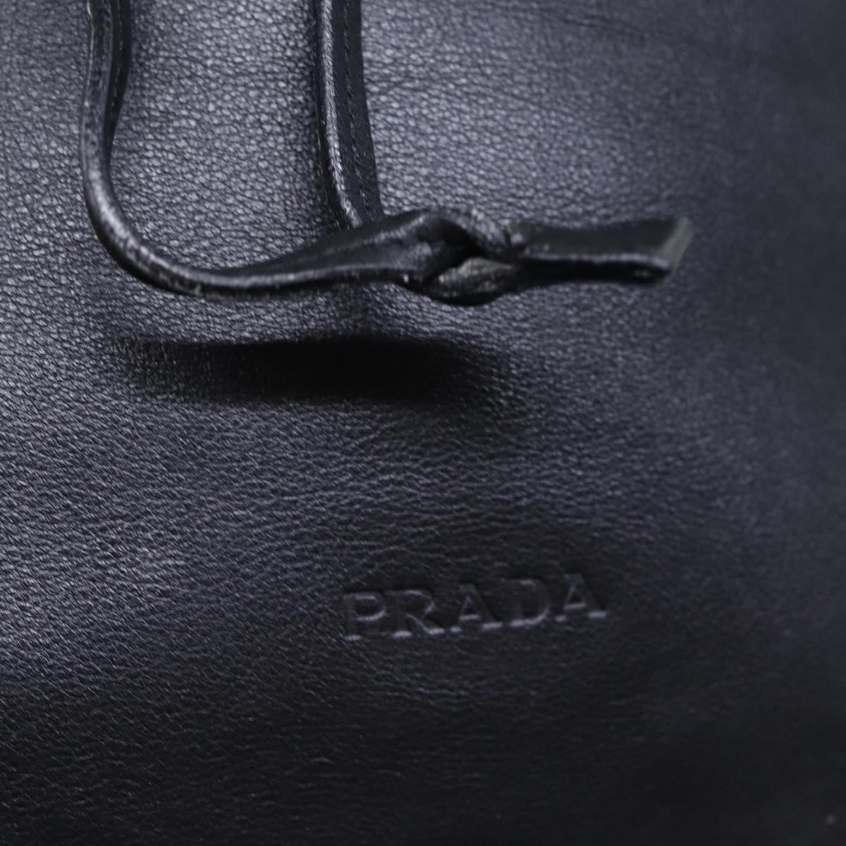 PRADA Shoulder Bag Leather Black Auth ki4379