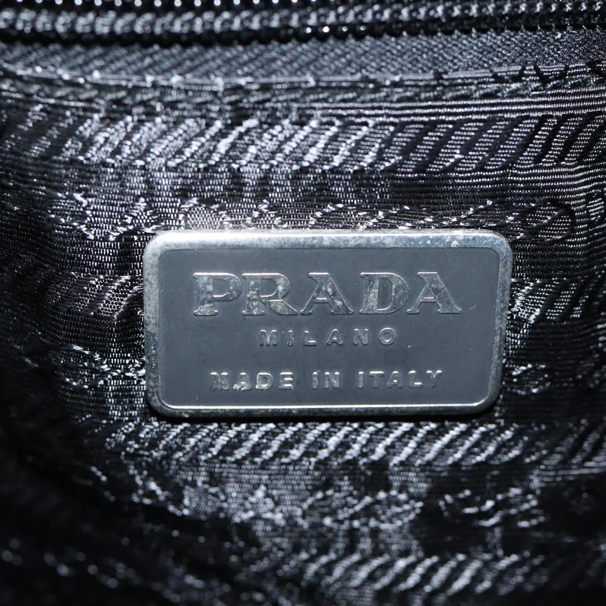 PRADA Shoulder Bag Leather Black Auth ki4379