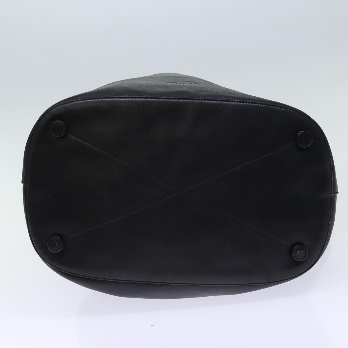 PRADA Shoulder Bag Leather Black Auth ki4379