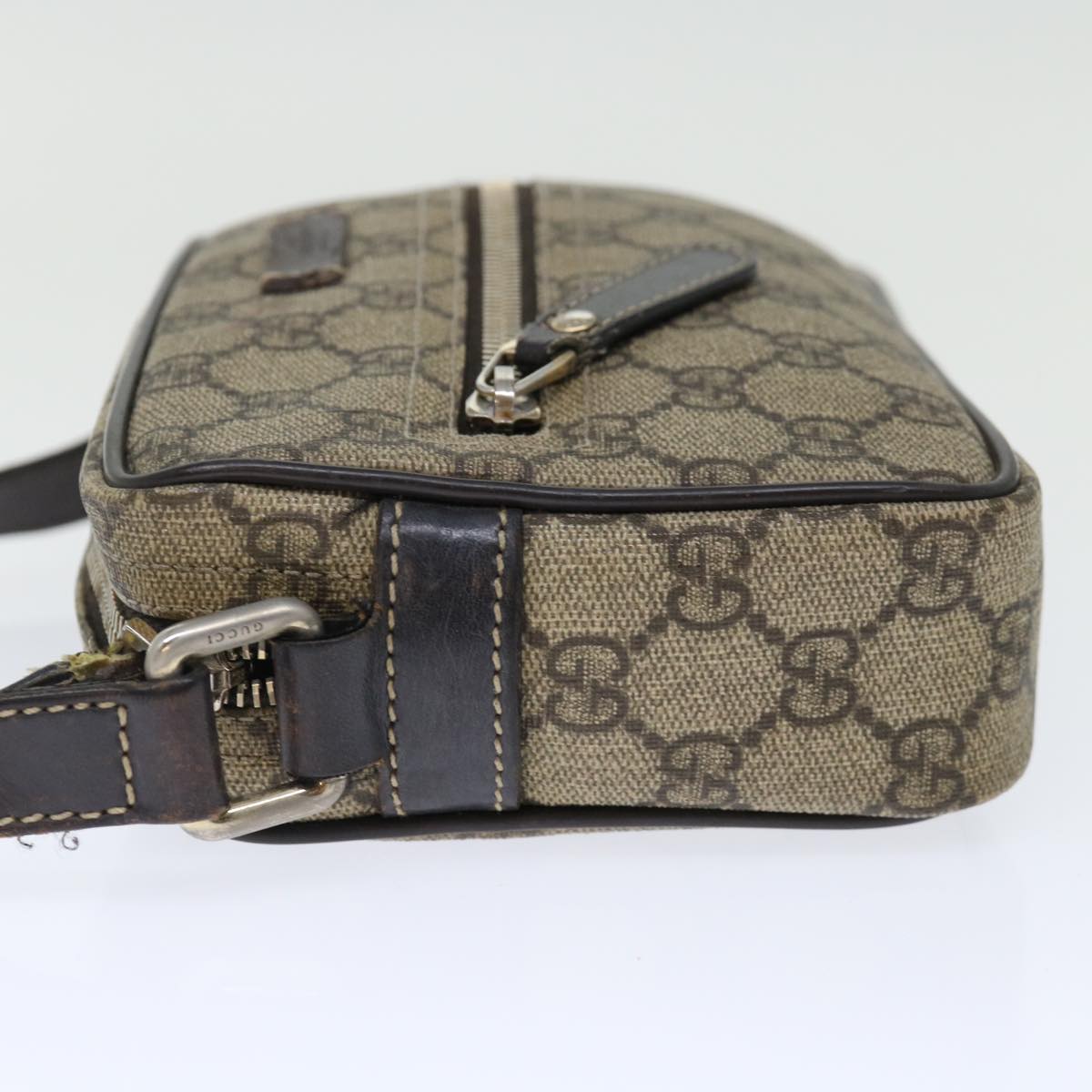 GUCCI GG Supreme Shoulder Bag PVC Beige 201447 Auth ki4395