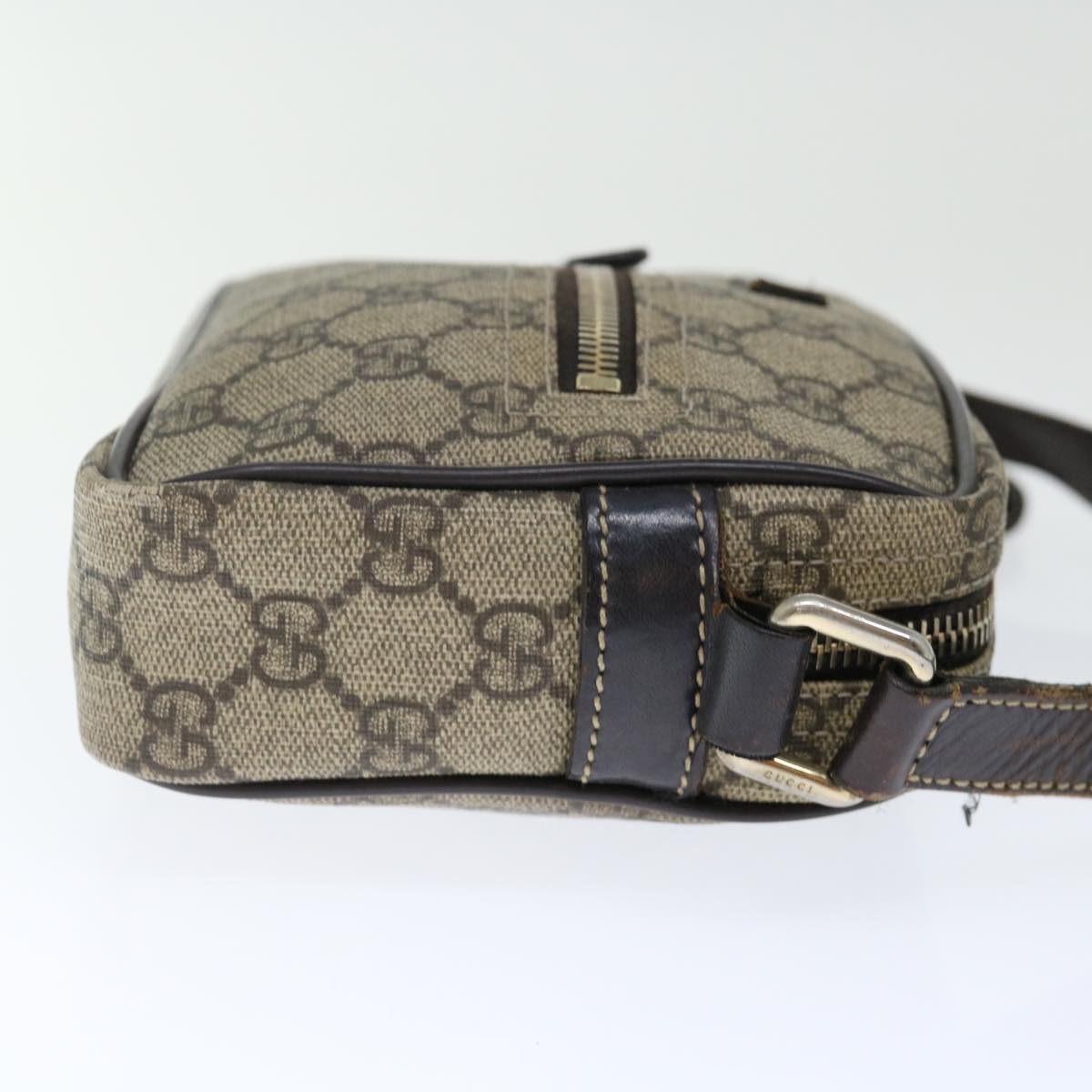 GUCCI GG Supreme Shoulder Bag PVC Beige 201447 Auth ki4395