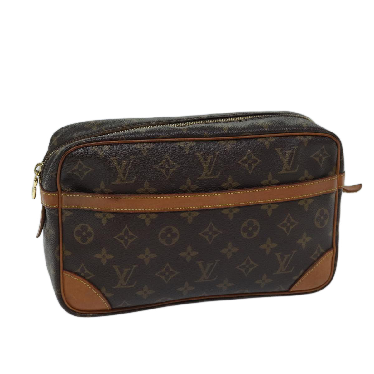 LOUIS VUITTON Monogram Compiegne 28 Clutch Bag M51845 LV Auth ki4398