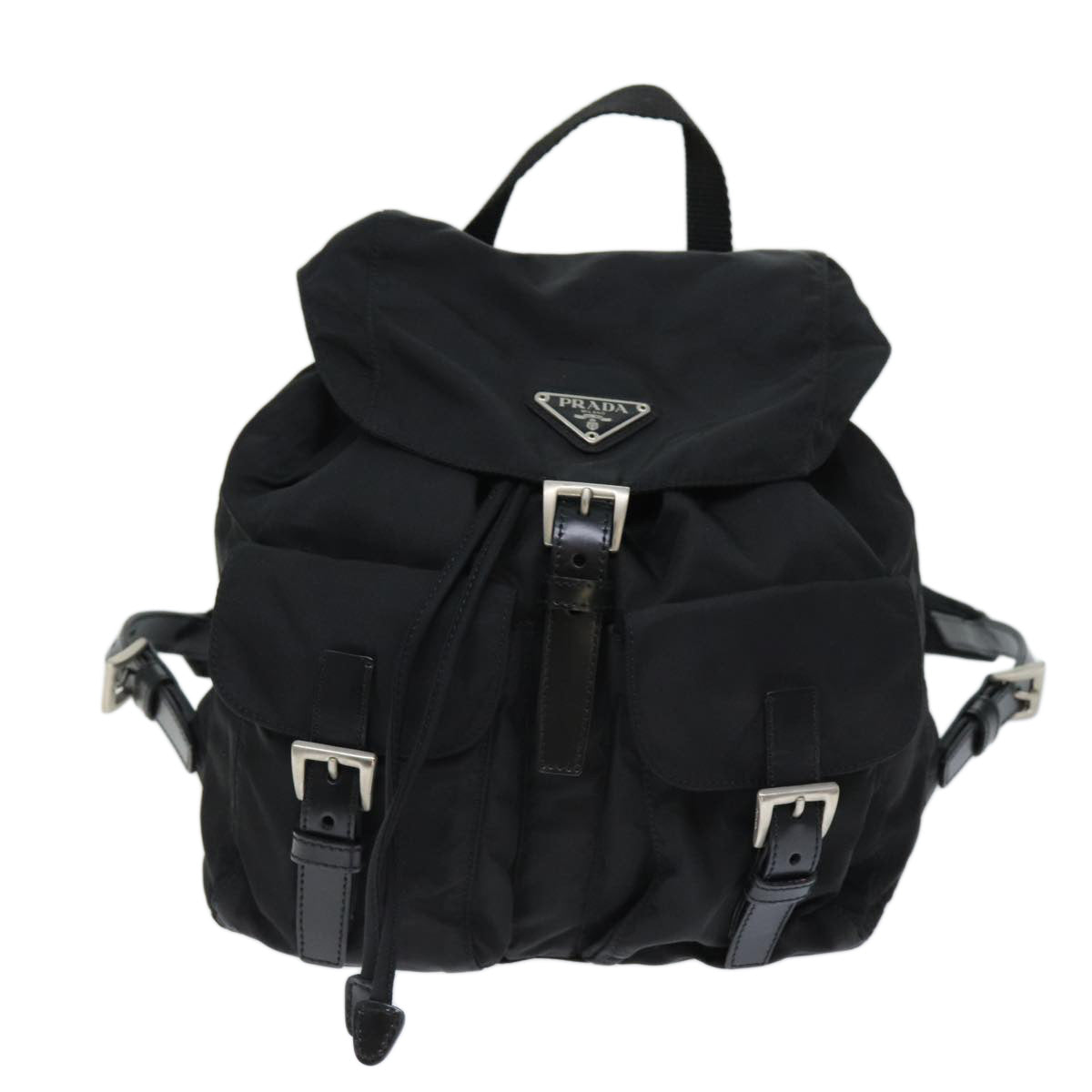 PRADA Backpack Nylon Black Auth ki4408