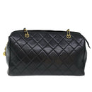 CHANEL Matelasse Chain Shoulder Bag Lamb Skin Black CC Auth ki4411-13