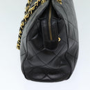 CHANEL Matelasse Chain Shoulder Bag Lamb Skin Black CC Auth ki4411-3