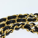 CHANEL Matelasse Chain Shoulder Bag Lamb Skin Black CC Auth ki4411-8