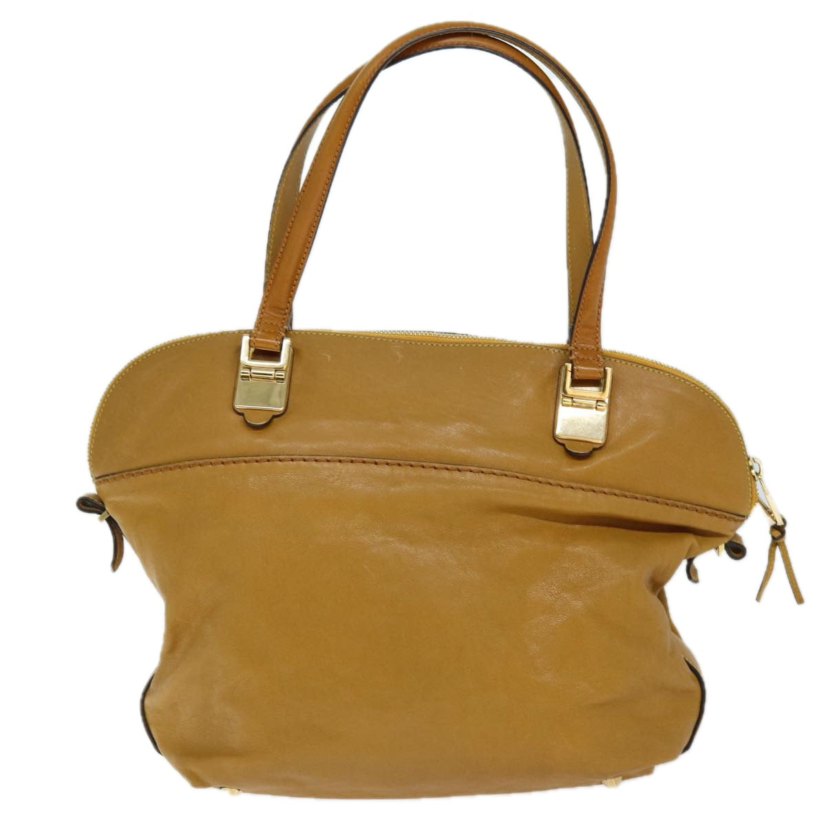 Chloe Angie Hand Bag Leather Beige Auth ki4414 - 0