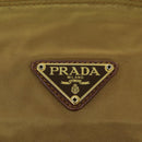 PRADA Quilted Chain Shoulder Bag Nylon Beige Auth ki4426-17
