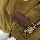 PRADA Quilted Chain Shoulder Bag Nylon Beige Auth ki4426-10