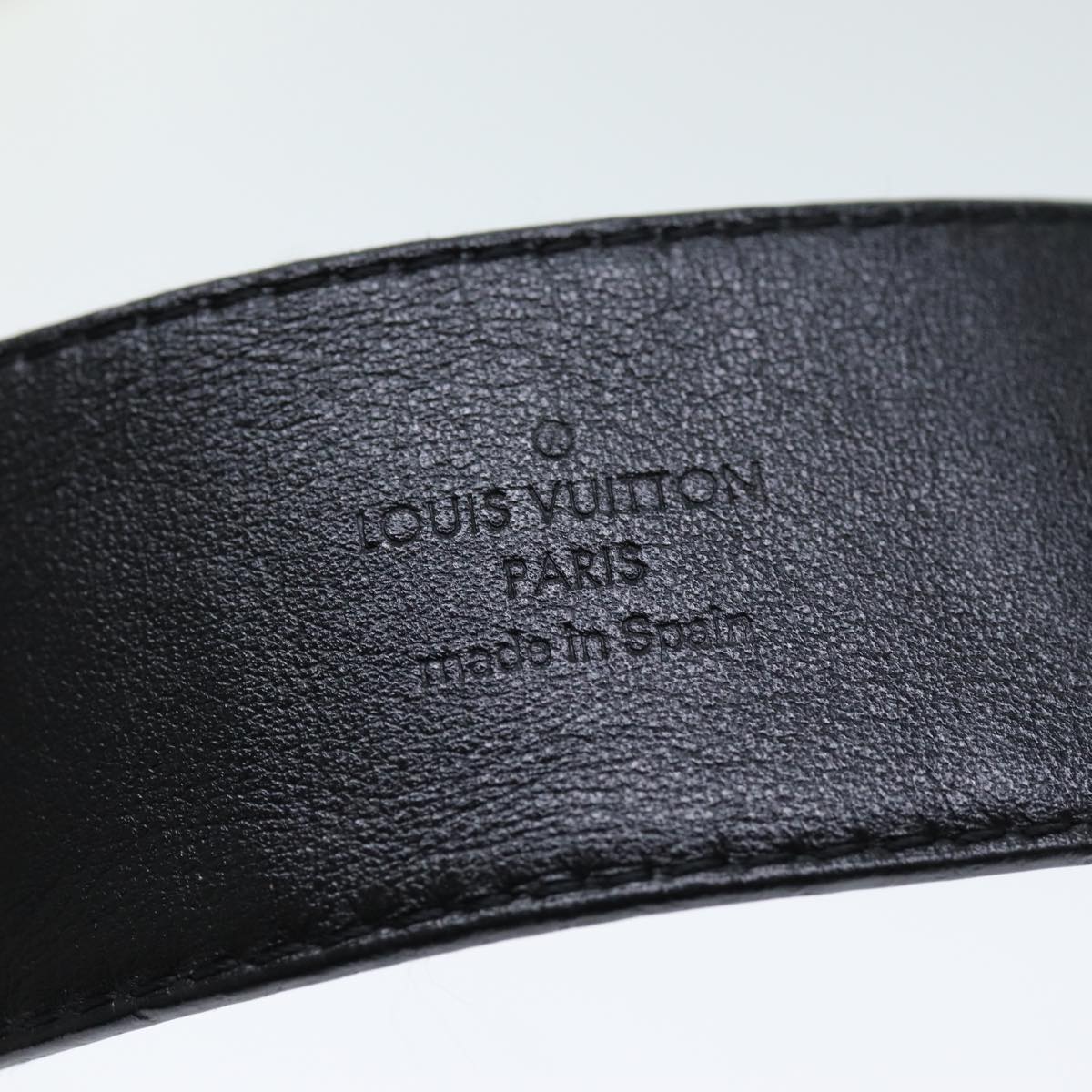 LOUIS VUITTON Monogram Prism Ceinture LV Shape Belt Black M0251 LV Auth ki4430