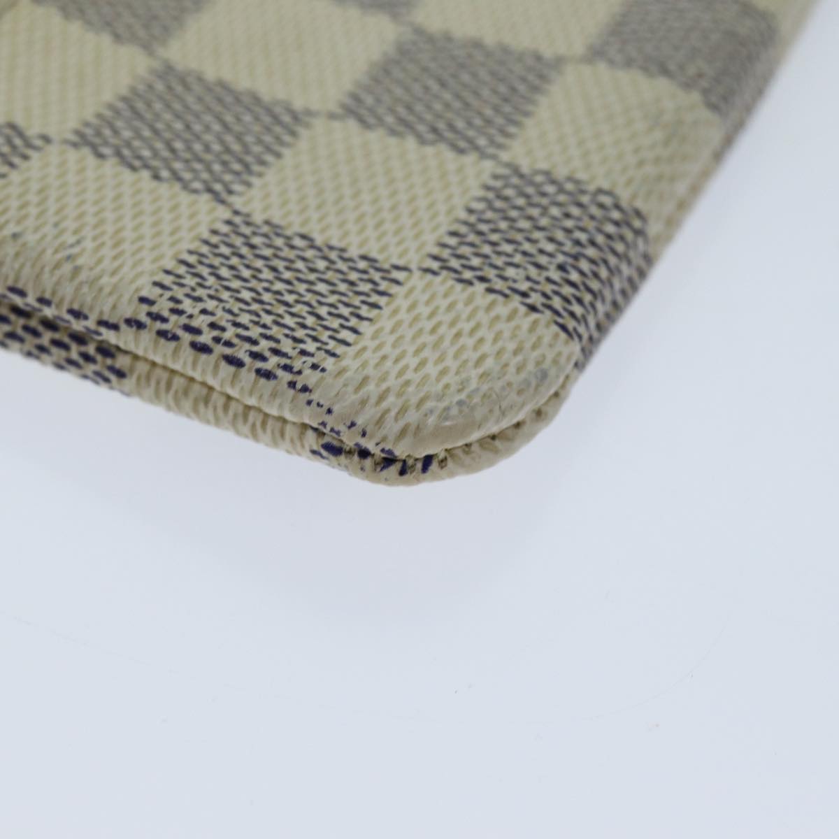 LOUIS VUITTON Damier Azur Pochette Cles Coin Purse N62659 LV Auth ki4433