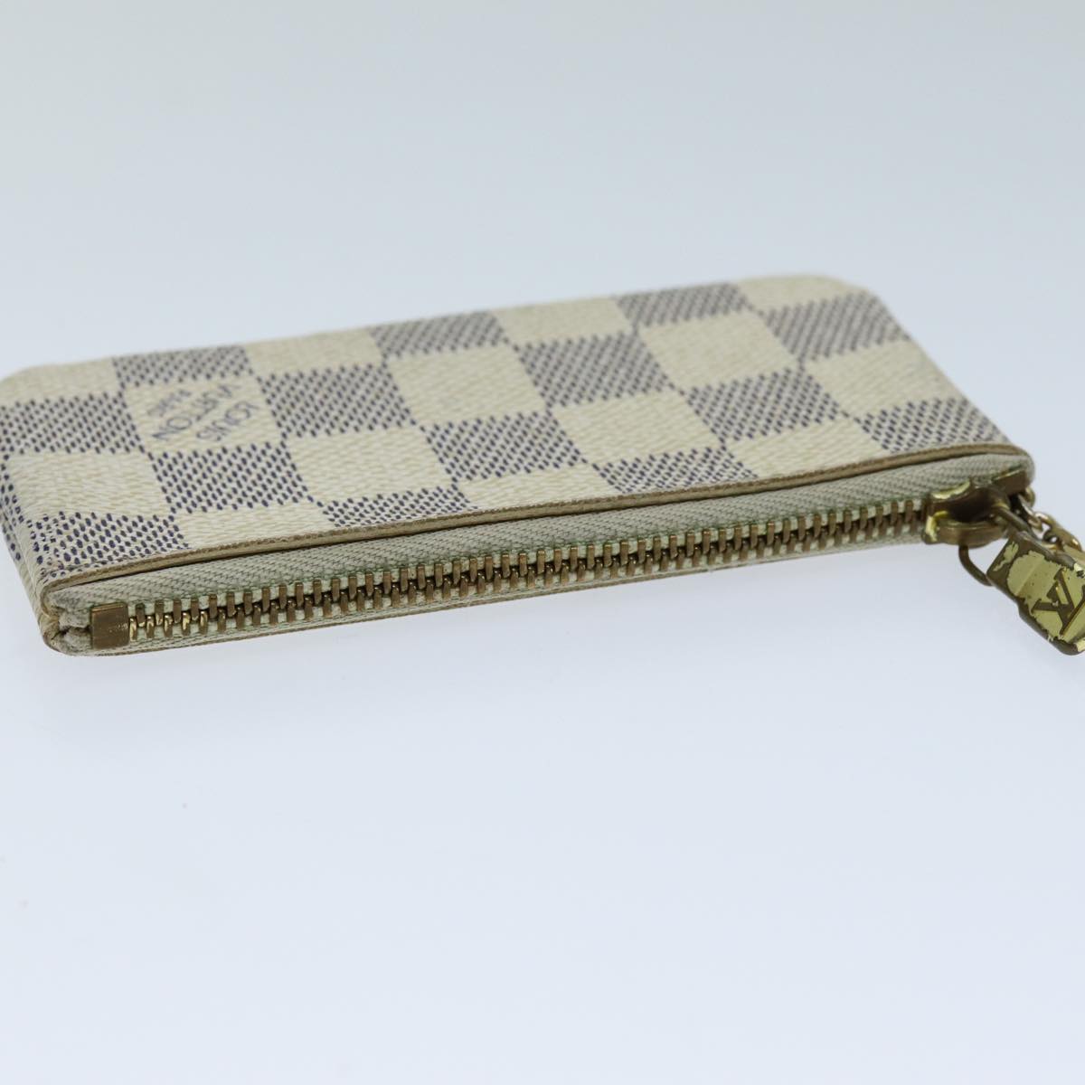 LOUIS VUITTON Damier Azur Pochette Cles Coin Purse N62659 LV Auth ki4433