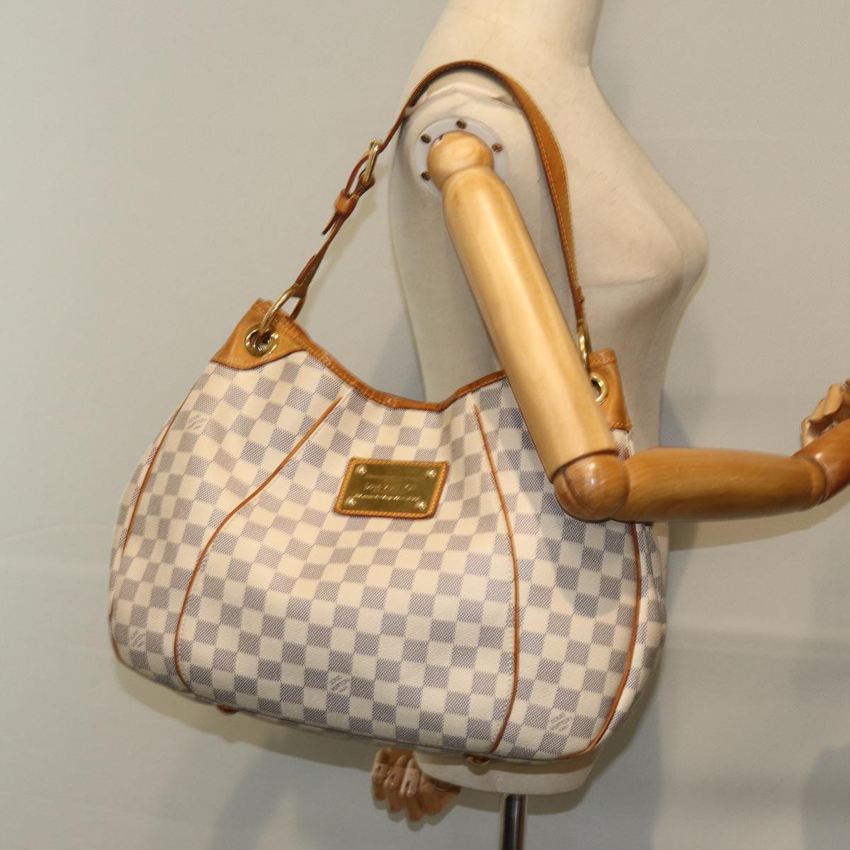 LOUIS VUITTON Damier Azur Galliera GM Shoulder Bag N55216 LV Auth ki4458