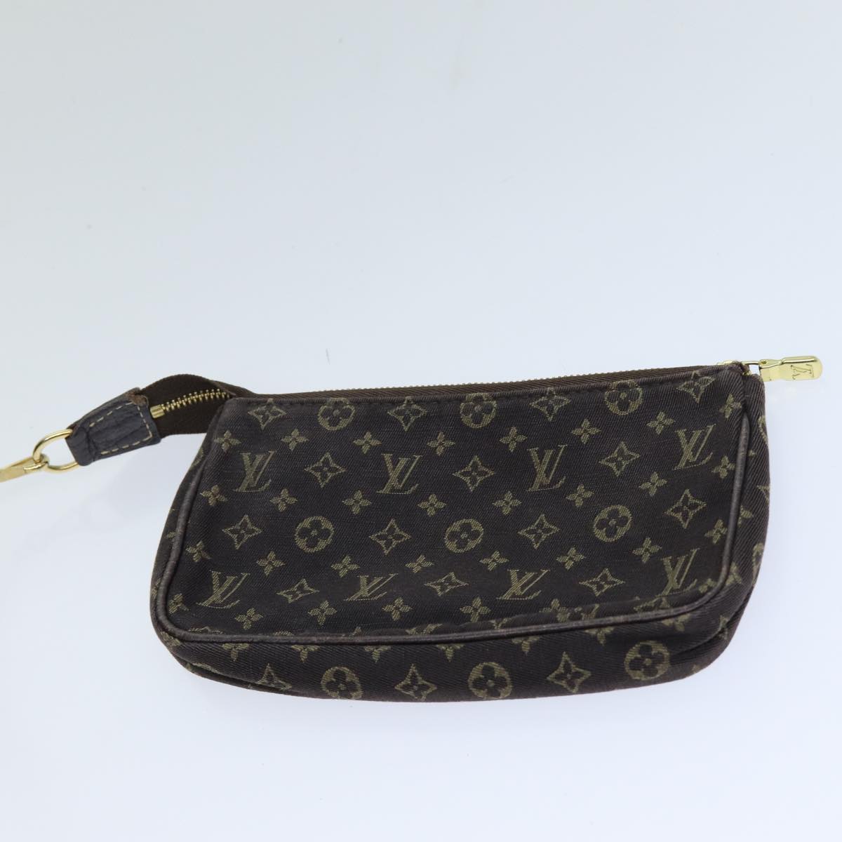 LOUIS VUITTON Monogram Mini Lin Bucket PM Shoulder Bag Brown M95226 Auth ki4480