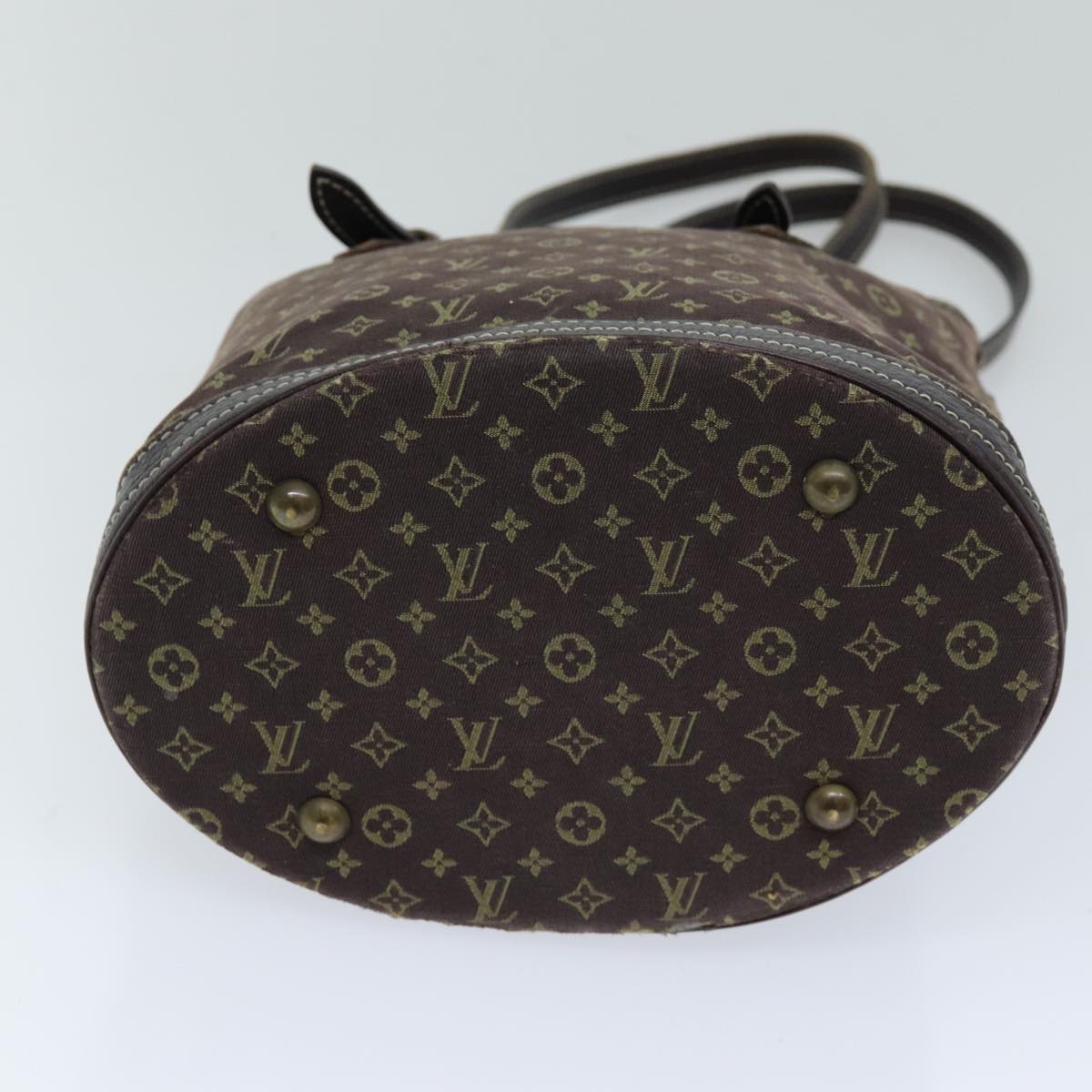 LOUIS VUITTON Monogram Mini Lin Bucket PM Shoulder Bag Brown M95226 Auth ki4480