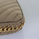 Stella MacCartney Chain Shoulder Bag Suede Beige Auth ki4488-16