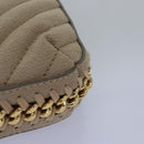 Stella MacCartney Chain Shoulder Bag Suede Beige Auth ki4488-8