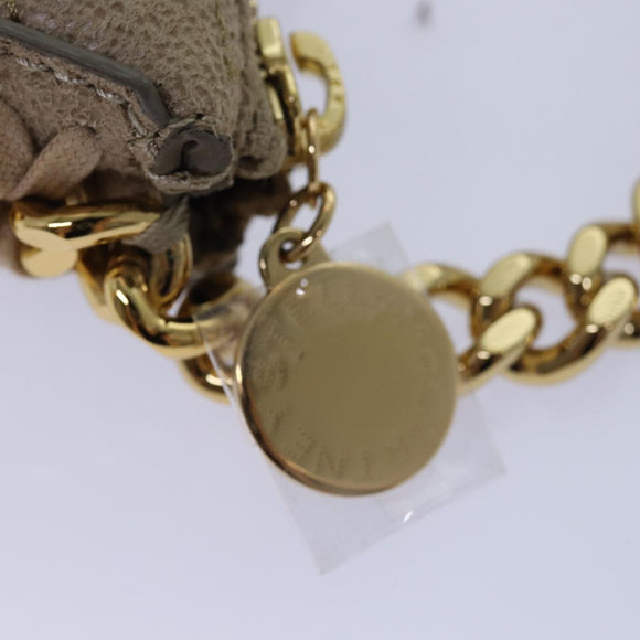 Stella MacCartney Chain Shoulder Bag Suede Beige Auth ki4488