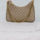 Stella MacCartney Chain Shoulder Bag Suede Beige Auth ki4488-12