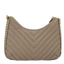 Stella MacCartney Chain Shoulder Bag Suede Beige Auth ki4488-2