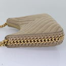 Stella MacCartney Chain Shoulder Bag Suede Beige Auth ki4488-3