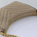 Stella MacCartney Chain Shoulder Bag Suede Beige Auth ki4488-6