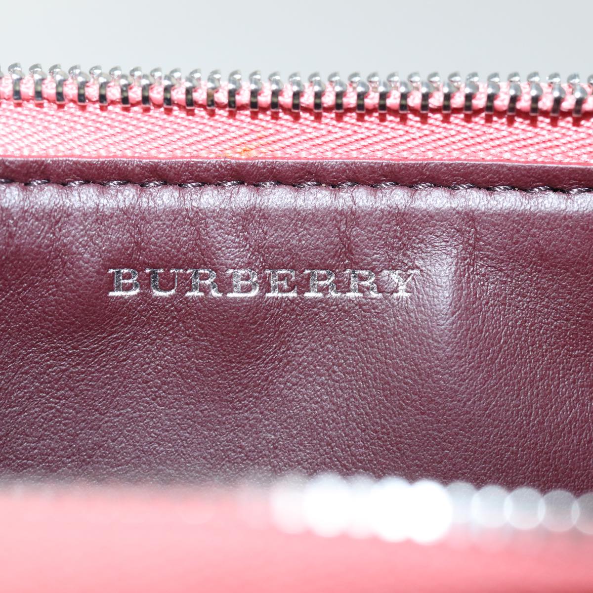 BURBERRY Shoulder Bag Leather Pink Auth ki4506