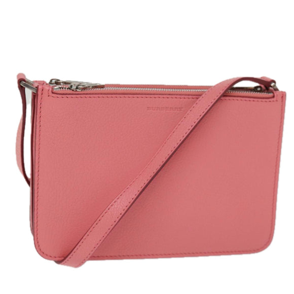 BURBERRY Shoulder Bag Leather Pink Auth ki4506V