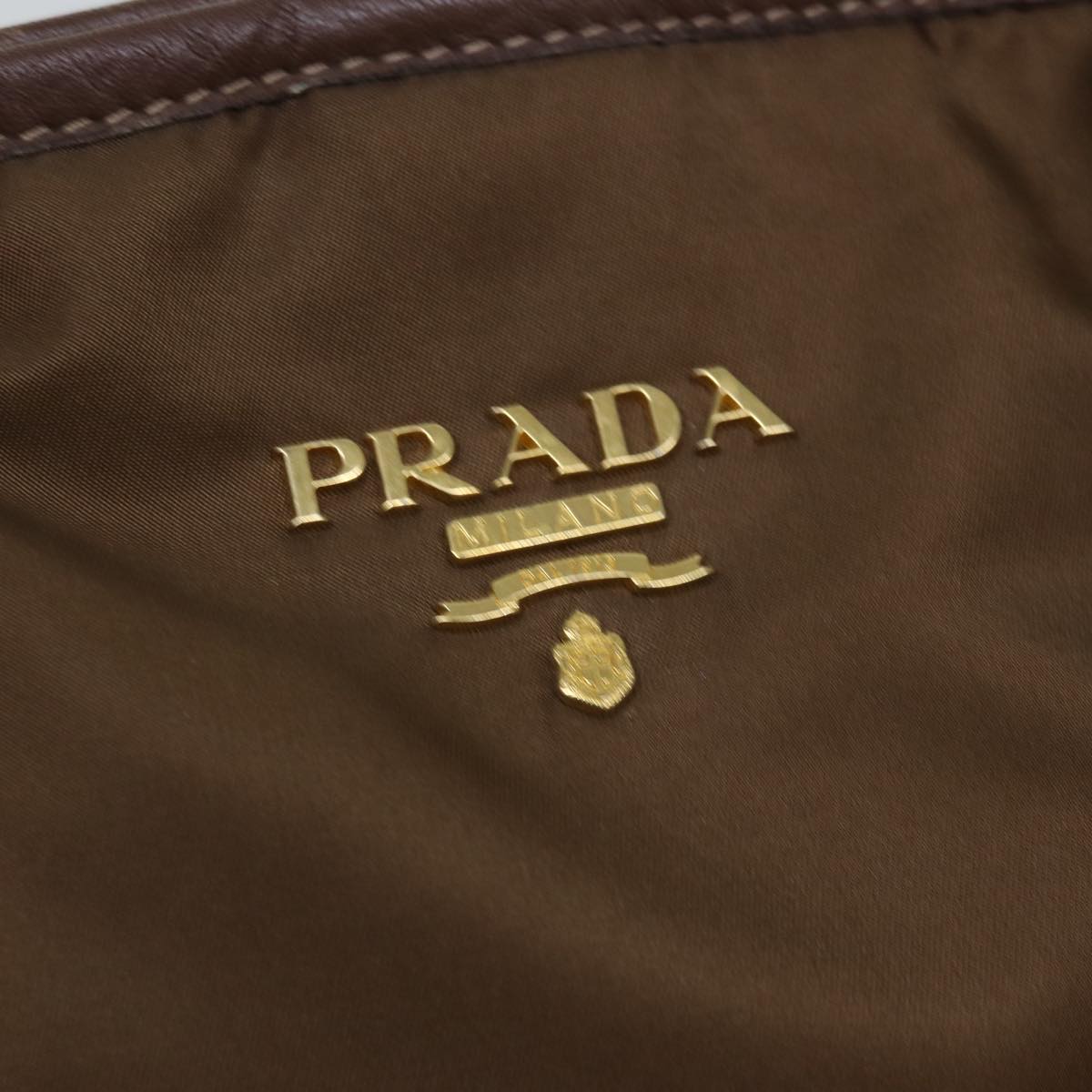 PRADA Tote Bag Nylon 2way Brown Auth ki4513