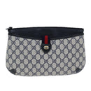 GUCCI GG Supreme Sherry Line Shoulder Bag PVC Navy Red 39 02 026 Auth ki4524-13