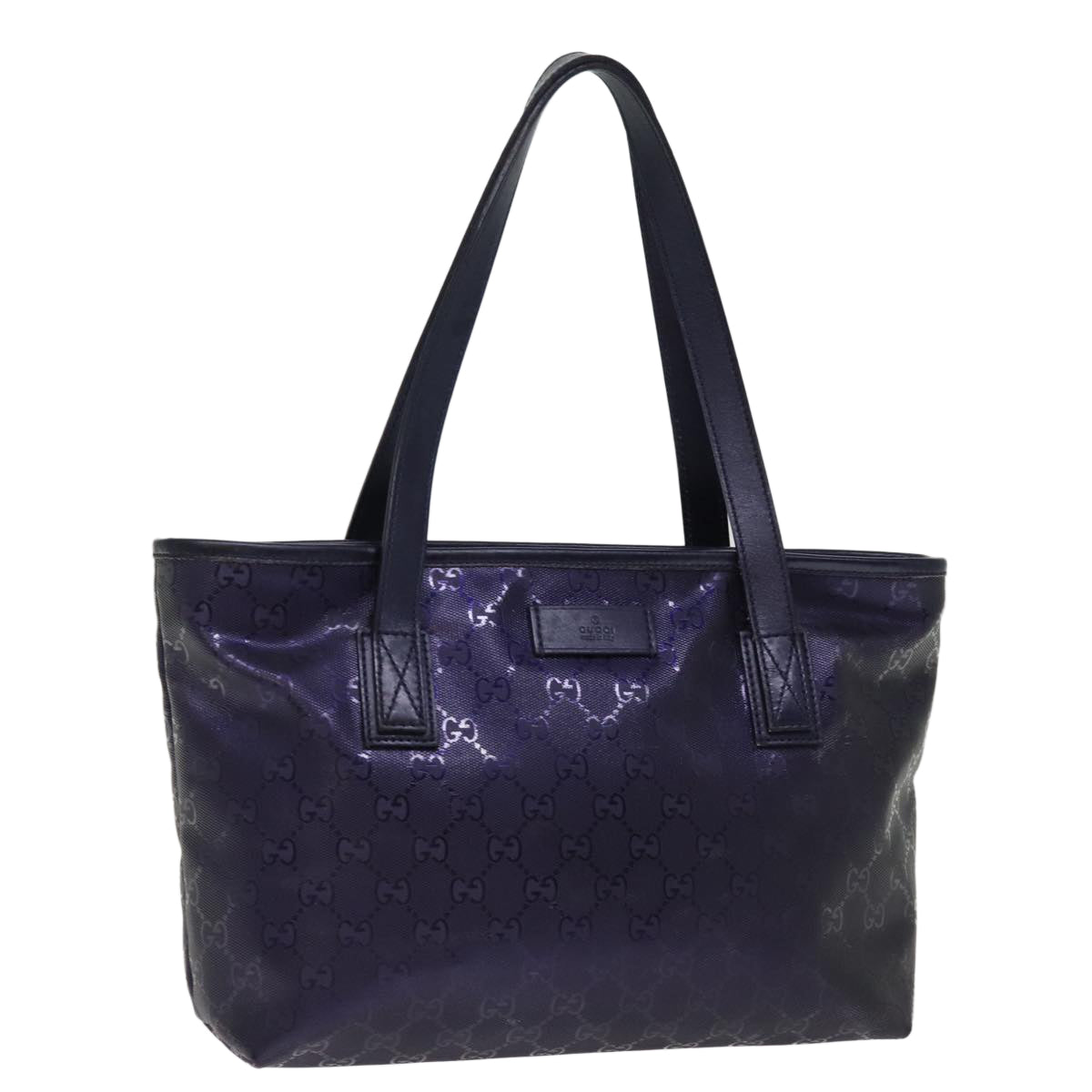 GUCCI GG implementation Tote Bag Navy 211138 Auth ki4527