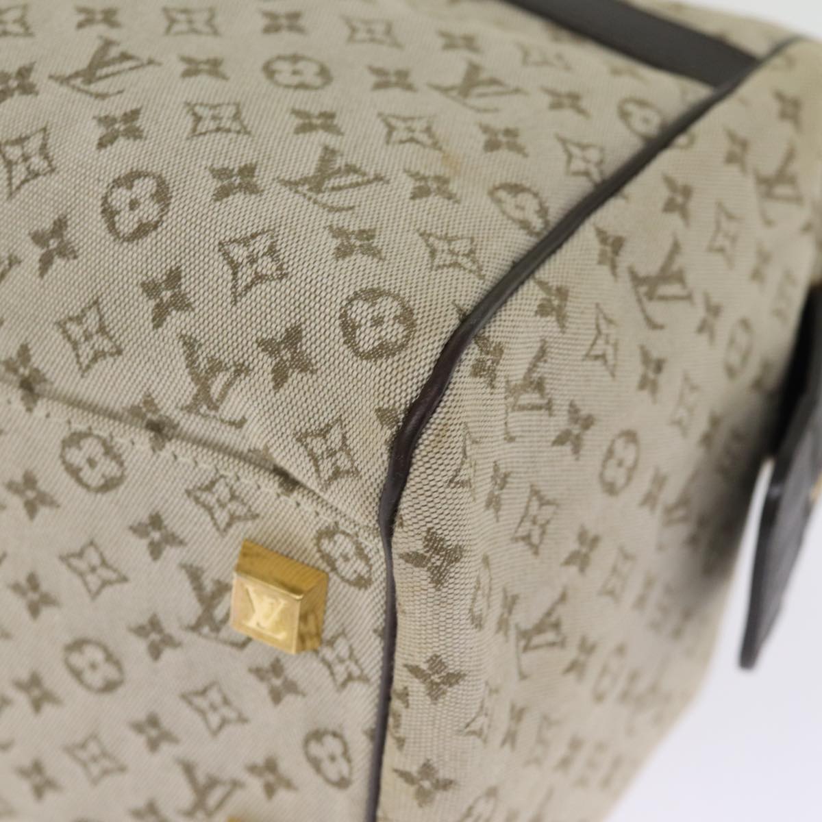 LOUIS VUITTON Monogram Mini Josephine GM Hand Bag Khaki M92310 LV Auth ki4533