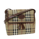 Burberrys Nova Check Shoulder Bag PVC Leather Auth ki4534-1