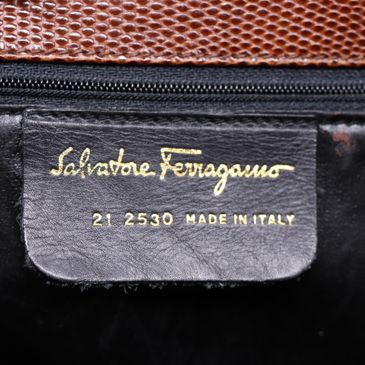 Salvatore Ferragamo Tote Bag Leather Brown Auth ki4536