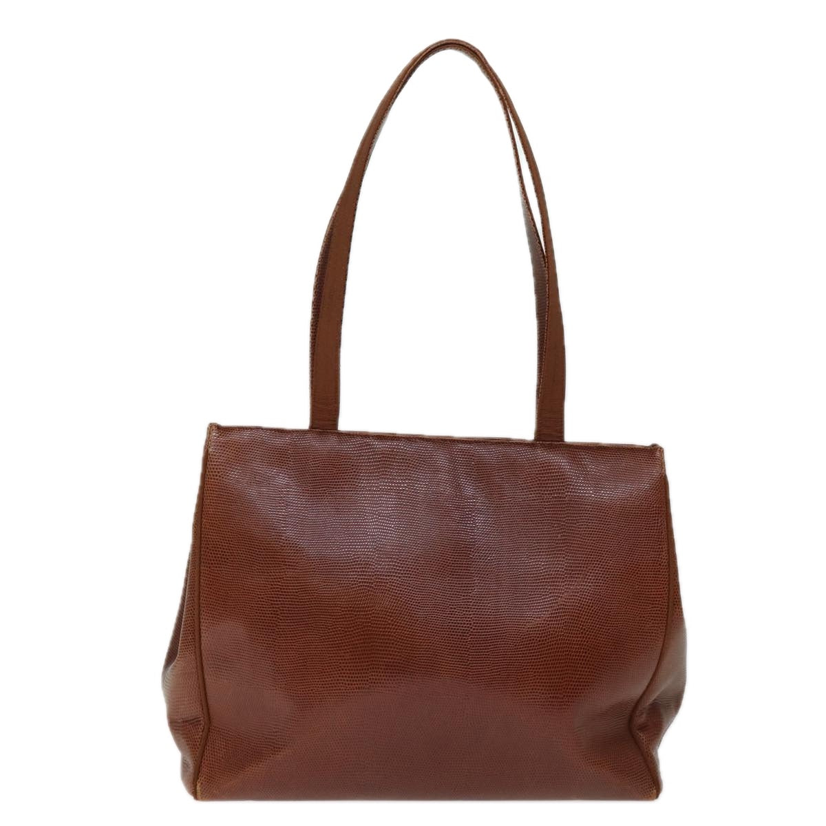 Salvatore Ferragamo Tote Bag Leather Brown Auth ki4536