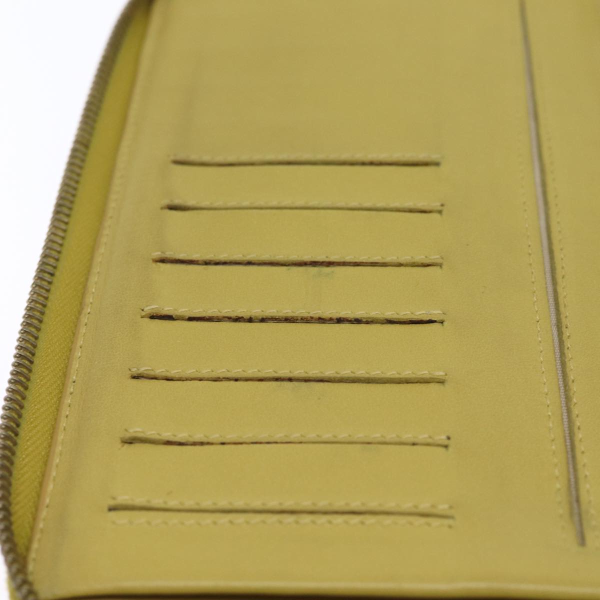 BOTTEGA VENETA INTRECCIATO Organizer Wallet Leather Yellow Auth ki4541